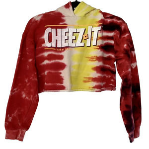 Kellogg’s Cheez-it Crop Top Long Sleeve Pullover Hoodie Size XS Multicolor
